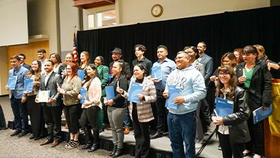 group of students inducted into NAEHS