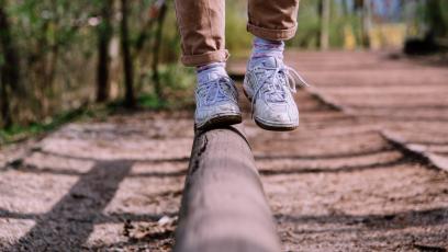 Walking on a balance beam