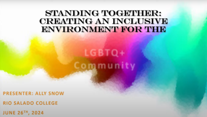 Standing Together: Creating An Inclusive Environment for the LGBTQ+ Community presentation screenshot