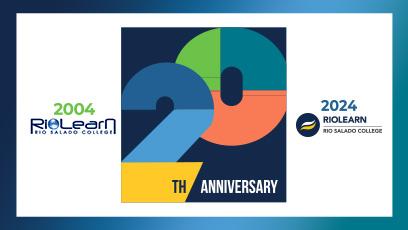 Colorful graphic RioLearn 20th anniversary