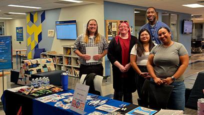 group of students and staff during a vote drive