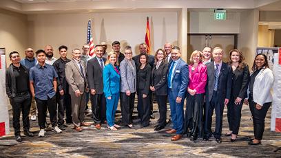 Kate Smith along with valley leaders at the announcement of the TSMC Arizona apprenticeship program