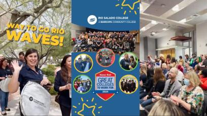 Rio employees at events and Great Colleges to Work for Logo