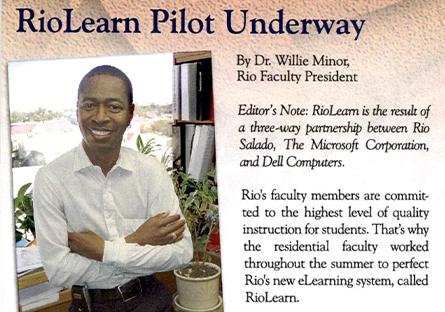 newsletter highlighting article about the launch of RioLearn