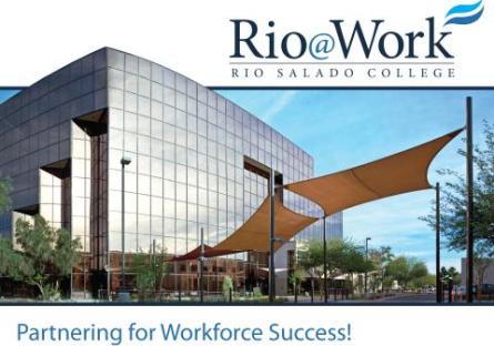 Rio@Work newsletter cover with image of Tempe headquarters. Text: Partnering for Workforce Success.