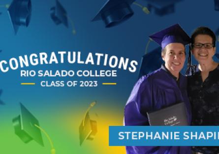 Stephanie Shapiro proudly displays her graduation cap, adorned with a shining star, symbolizing her achievement in completing her associates degree. Congrats, Stephanie! 