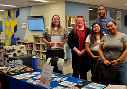group of students and staff during a vote drive
