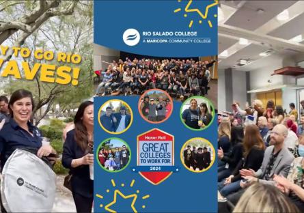 Rio employees at events and Great Colleges to Work for Logo