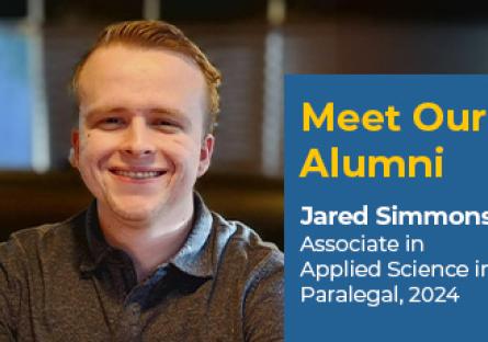 Meet our alumni: Jared Simmons, Associate in Applied Science Paralegal, 2024
