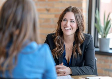 Woman in a job interview